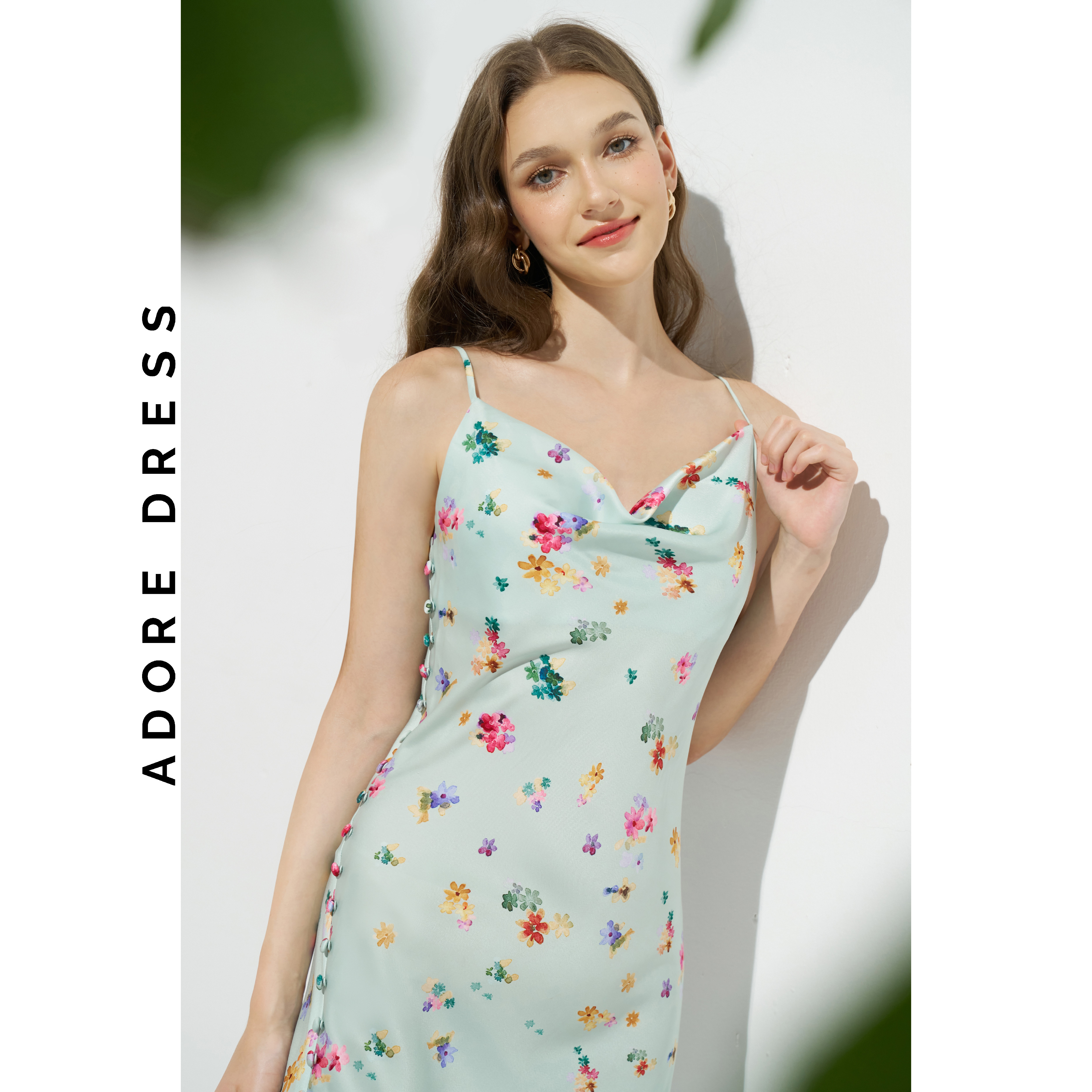 Đầm Sleeveless dresses resort style lụa hoa nhỡ mint 313DR6011 ADORE DRESS