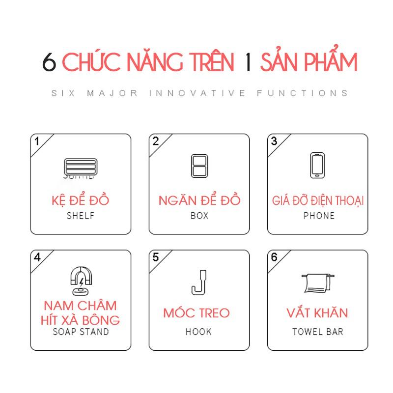 Kệ đựng đồ nhà tắm kết hợp treo khăn 9232