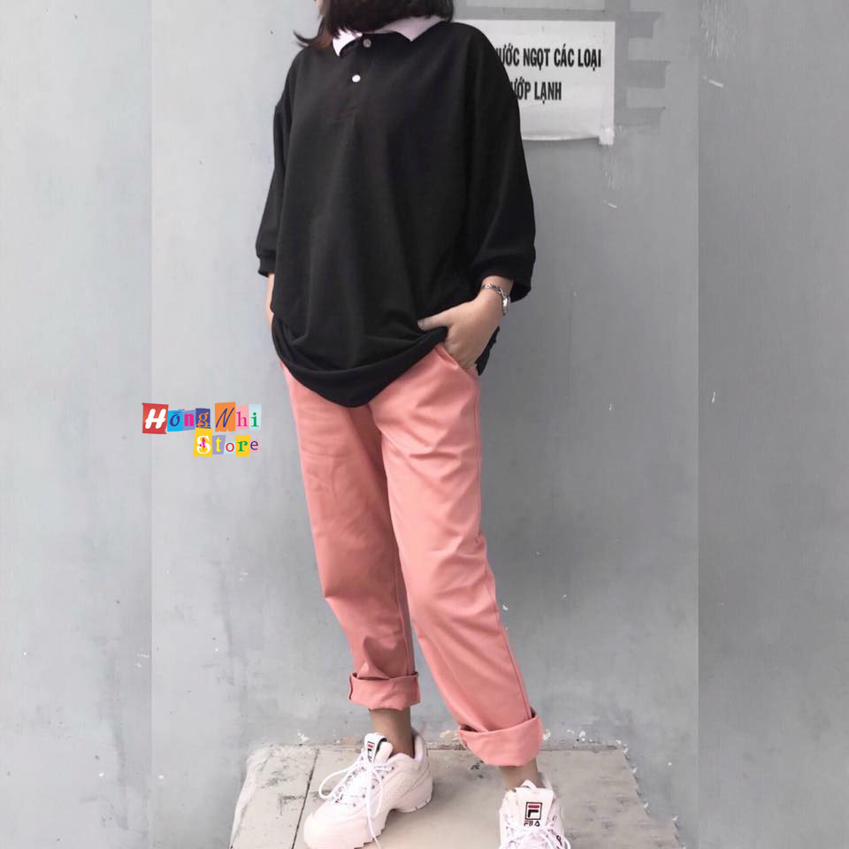 Quần Kaki Trơn Lưng Thun Màu Hồng - Quần Kaki Basic Pant Unisex Pink - MM