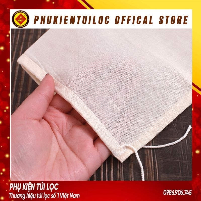 Túi lọc thực phẩm đun nấu, lọc trà, lọc gia vị - Đủ size, vải cotton 100%