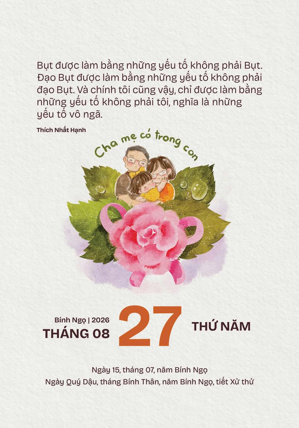 LỊCH BÀN “LÒNG ĐẤT NỞ HOA TRỜI” – Thiền Sư Thích Nhất Hạnh – PhanBook