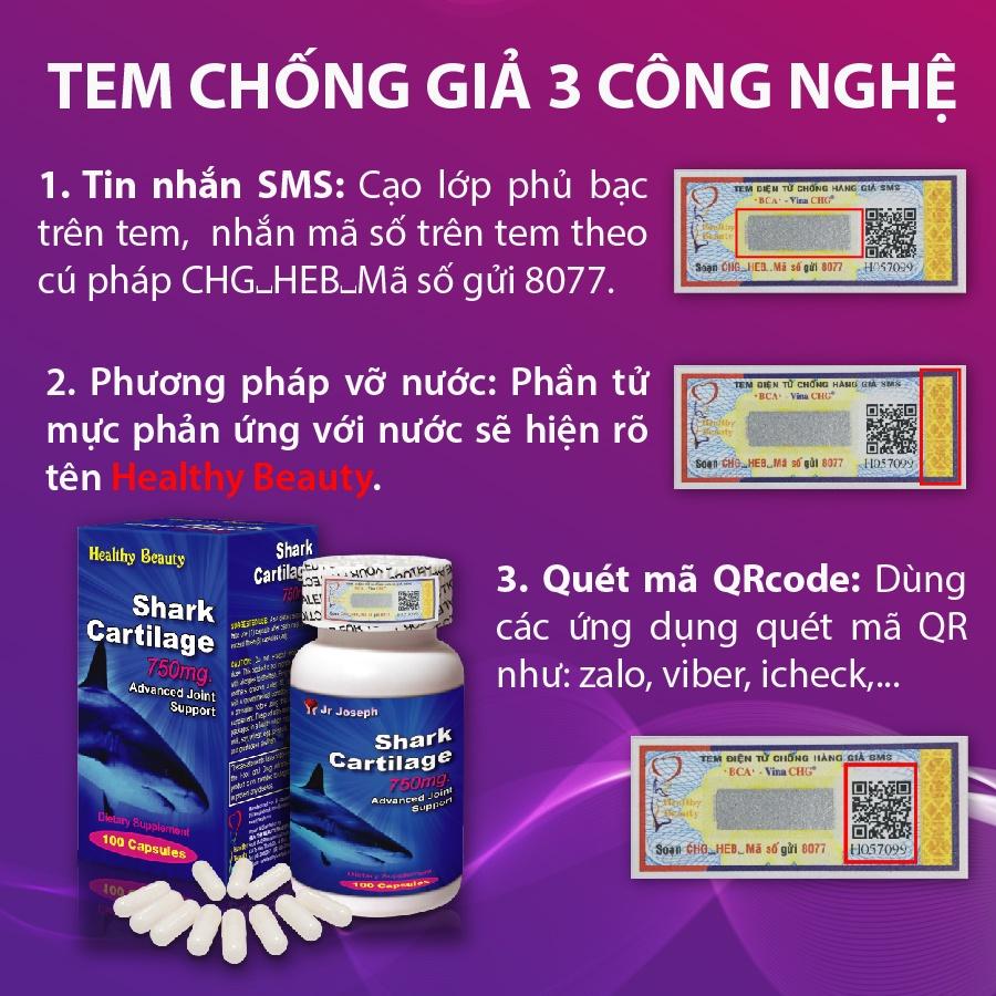Viên Uống Bổ Sung Sụn Cá Mập Shark Cartilage 750mg 100 Viên
