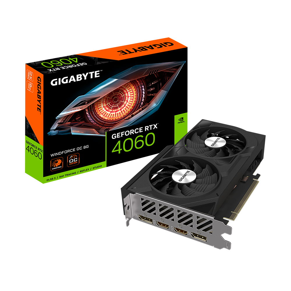 Card Màn Hình Gigabyte GeForce RTX 4060 WINDFORCE OC 8G - Hàng Chính Hãng