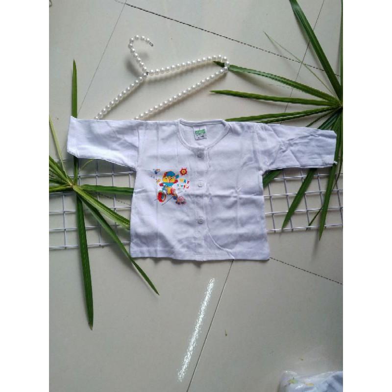 Áo trắng dài tay cúc giữa bé trai, bé gái