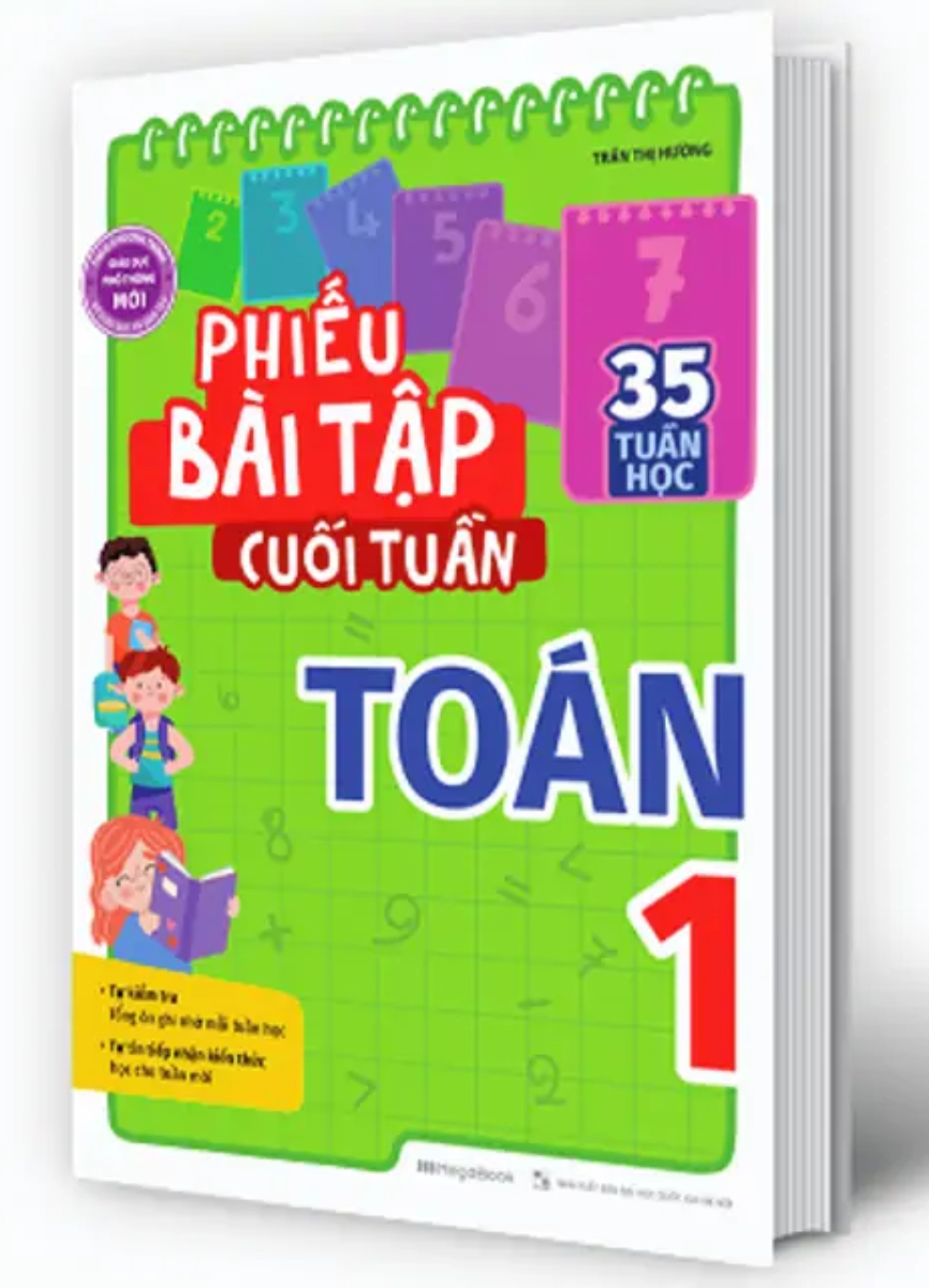 Combo Phiếu Bài Tập Cuối Tuần Toán + Tiếng Việt + Tiếng Anh Lớp 1 (35 Tuần Học) (Bộ 3 Cuốn) - MEGA