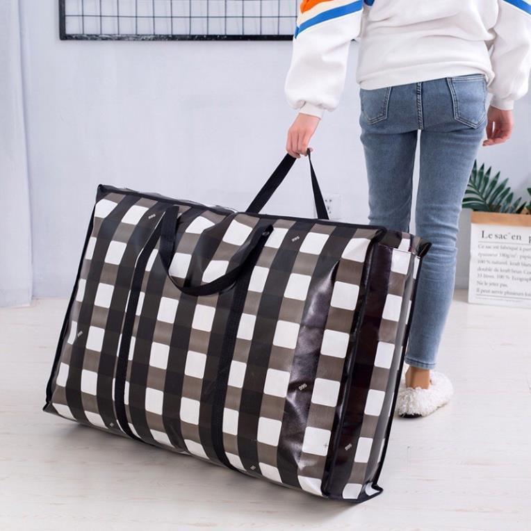 Túi xách tay đựng quần áo, chăn màn siêu to có khóa kéo size 80cm, túi bạc siêu to chống nước