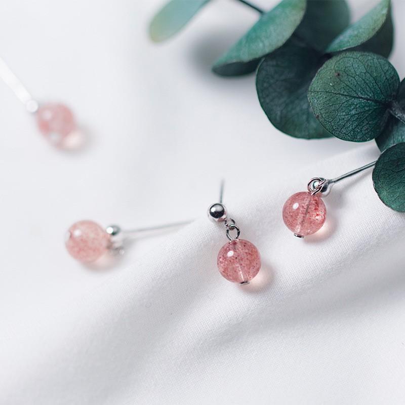 Khuyên tai bạc Ý s925 dâu tây E8546 - AROCH Jewelry
