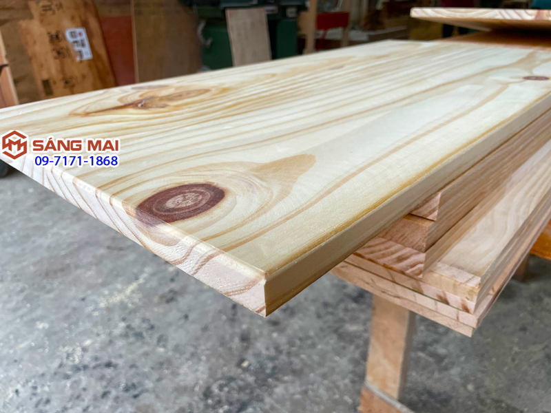 Tấm mặt bàn gỗ thông 40cm x 80cm x gỗ dày 2cm + gia công láng mịn