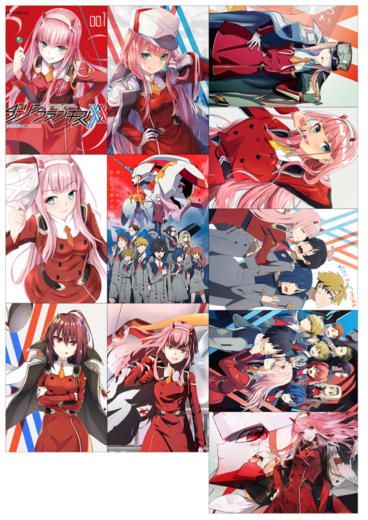 Ảnh card Darling In The FranXX  set 11 tấm nhóm và nhân vật