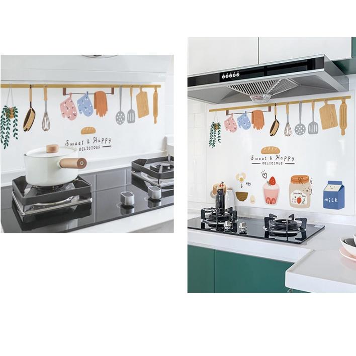 Giấy Dán Tường Bếp Cách Nhiệt Chống Dầu Mỡ, Chịu Nhiệt, Decal Dán Bếp 3D Họa Tiết