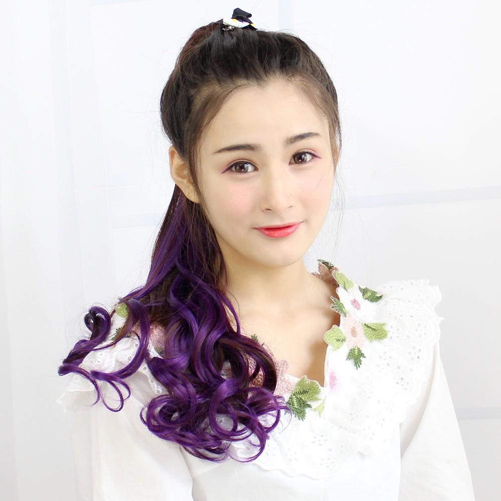 Tóc cột gẩy line Tím