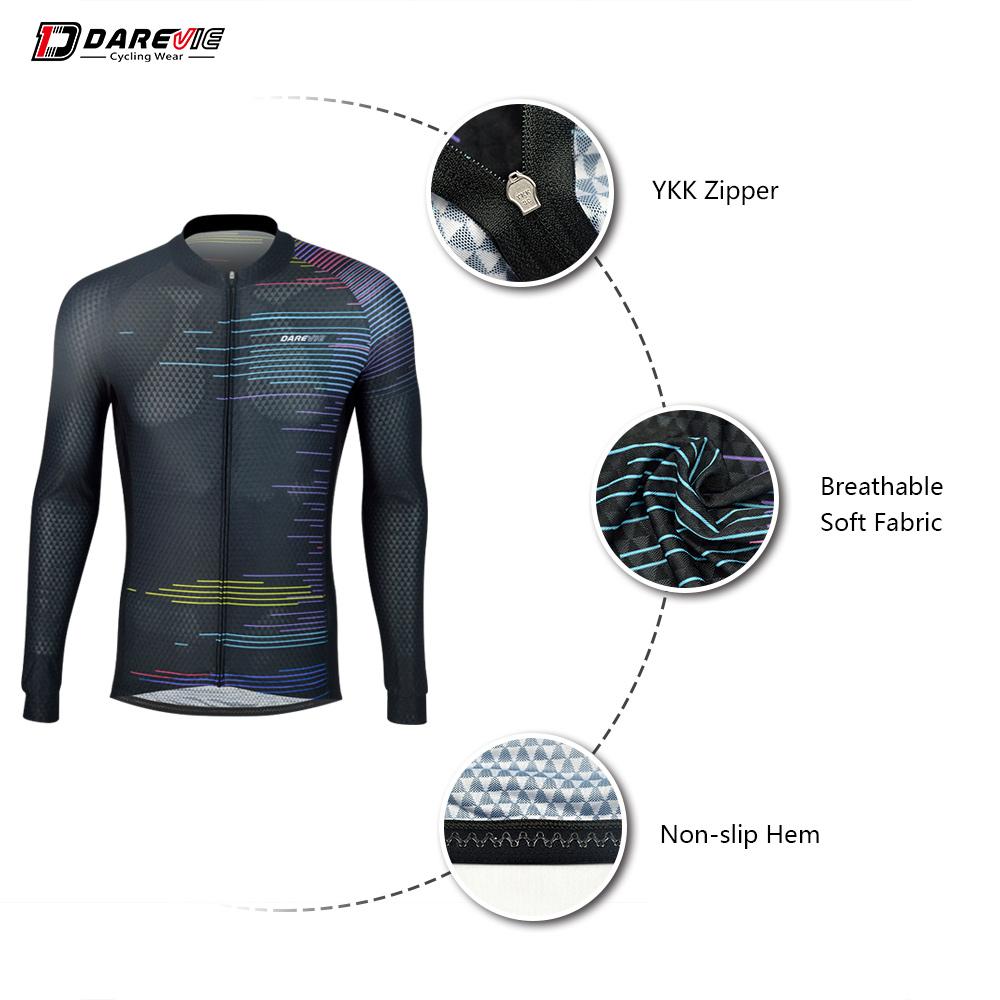 DAREVIE Áo Đạp Xe Jersey Mùa Hè Thoáng Khí Nhanh Khô Nam Đạp Xe Dài Tay Chất Lượng Cao Chống Trơn Trượt Pro Đội Đi Xe Đạp Jersey Color: MULTI Size: Asian-4XL