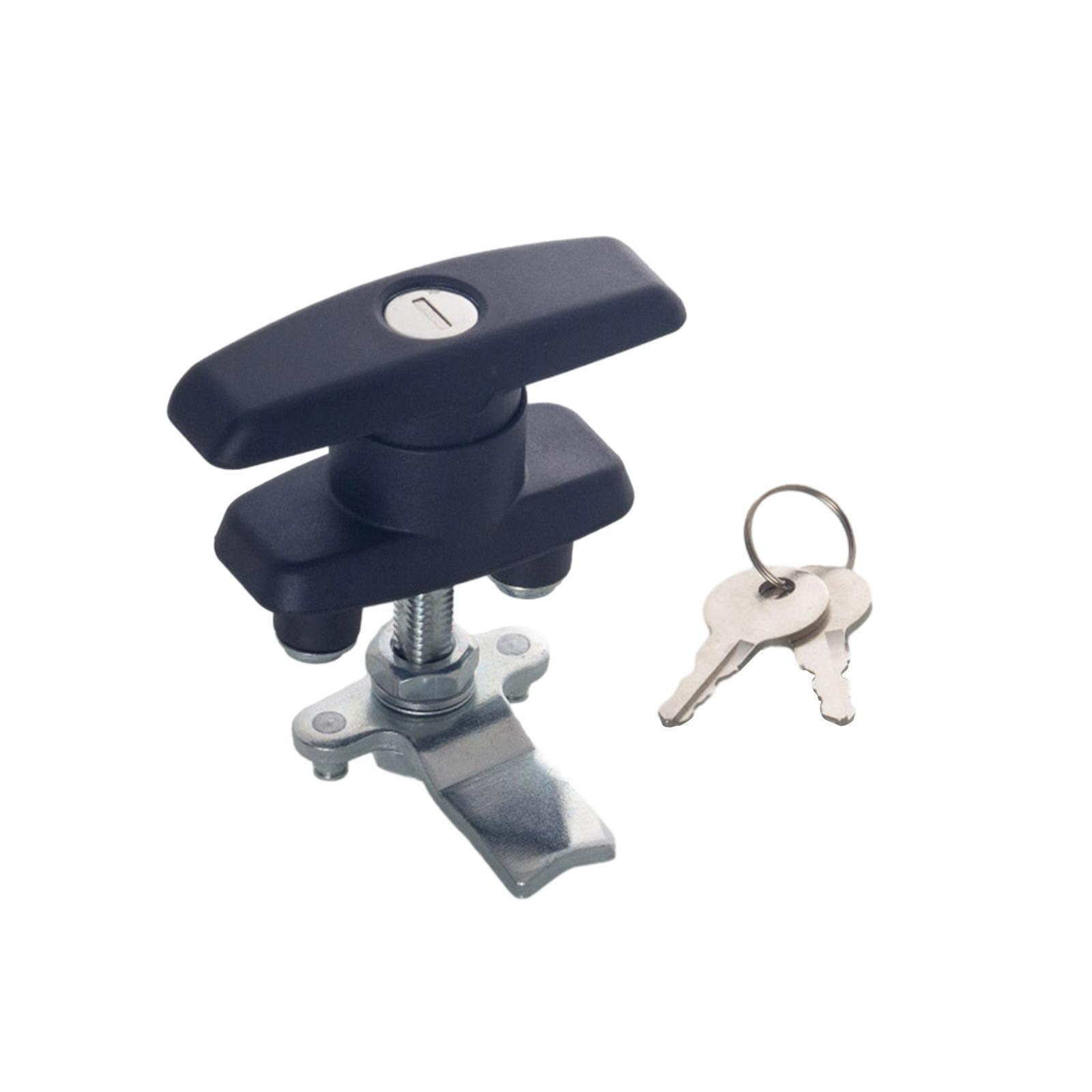 T Handle Door Lock Latch, Shed Door Lock with Keys, Heavy Duty Locking Latch for Trailer, Tool Case, Distribution Box