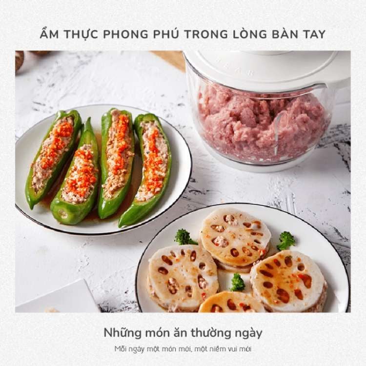 Máy Xay Thịt Đa Năng Mishio MK388 - Cối Thủy Tinh 2L, Xay Nhuyễn Mọi Loại Thực Phẩm, Đa Dụng, Tiện Lợi - hàng chính hãng