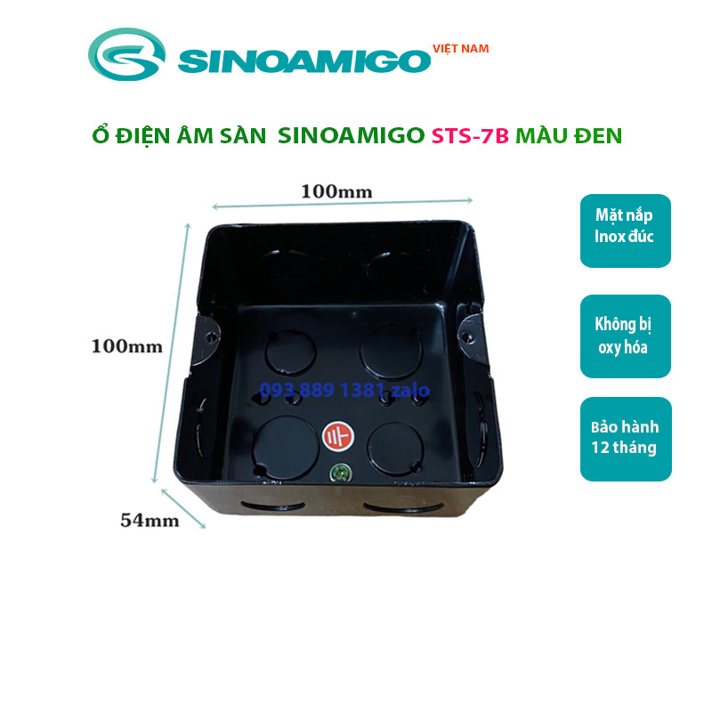 Ổ cắm điện âm sàn Sinoamigo SPU-7S/B nhập khẩu chính hãng