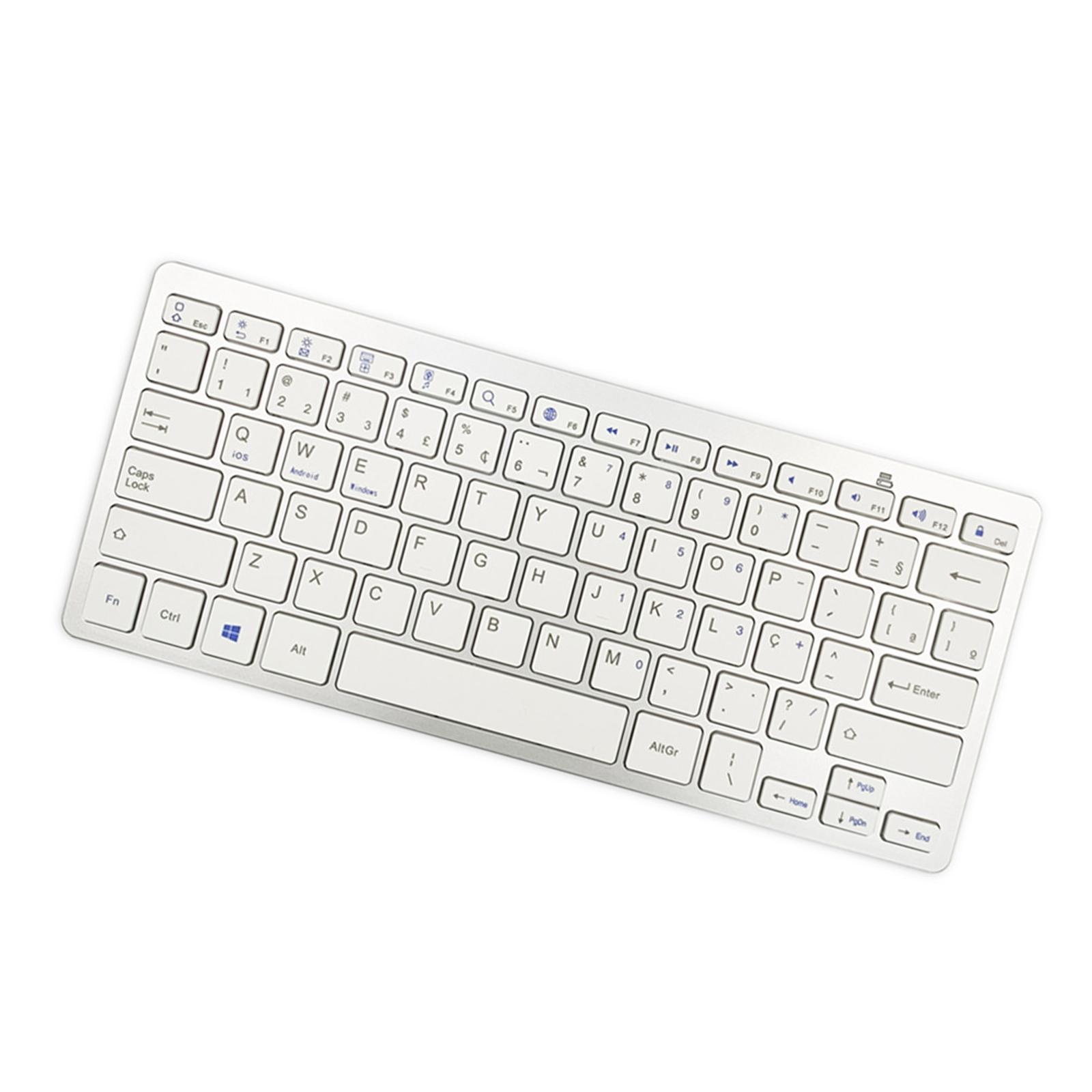 Slim Portuguese 78 Keys Wireless Bluetooth Keyboard Stylish