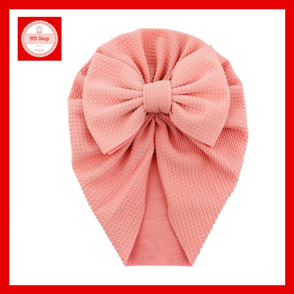Turban cho bé gái sơ sinh, băng đô nơ thun mềm mại co giãn vừa phải