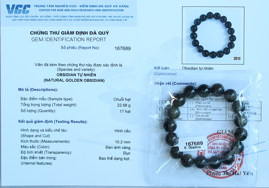 Vòng Tay Phong Thủy Obsidian 8 ly cho Nữ mệnh Thủy, mệnh Mộc