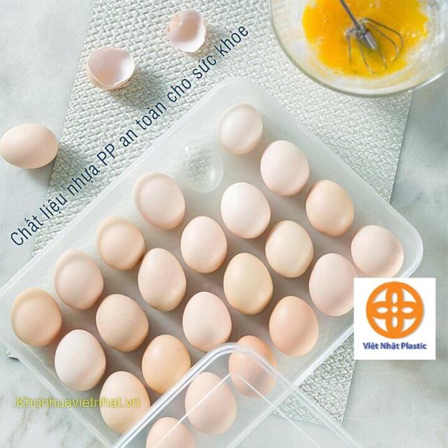 Hộp đựng trứng 24 quả có nắp đậy nhựa Việt Nhật , khay bảo quản trứng không bị vỡ chắc chắn