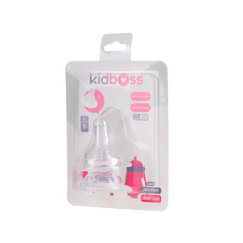 Cặp Núm Ti Silicone Kidboss (Bình PP) - Size + (trên 12 tháng)