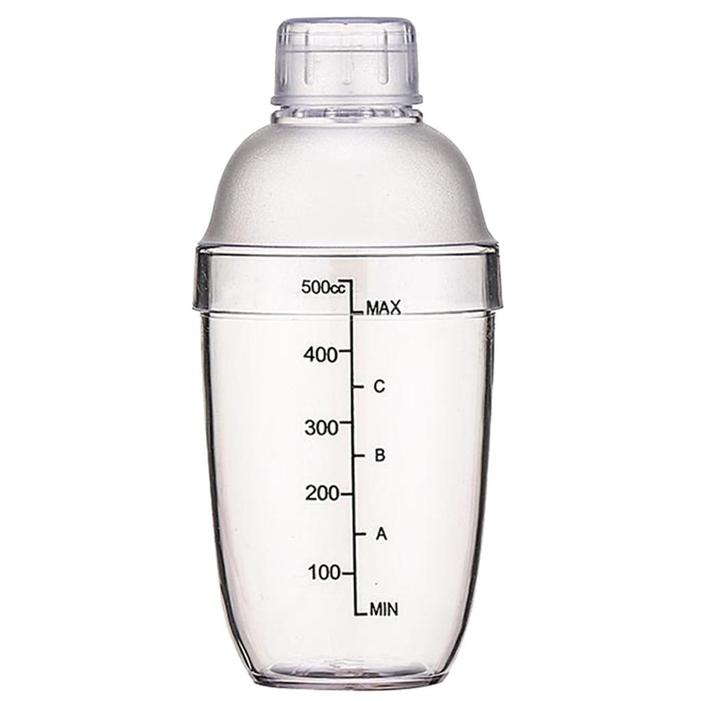 2 Pieces Cocktail Shaker - Clear Matte Bottle Bar Pub Drink Party Supplies