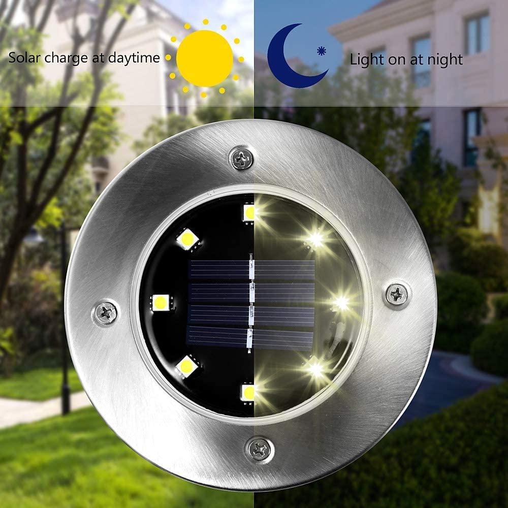 Ngoài Trời Năng Lượng Mặt Trời Đèn Sân Vườn Với Đèn LED Trắng Ấm Năng Lượng Mặt Trời Mặt Đất Ánh Sáng Ngoài Trời Cho Con Đường Vườn Sân Thượng bãi Cỏ Trắng