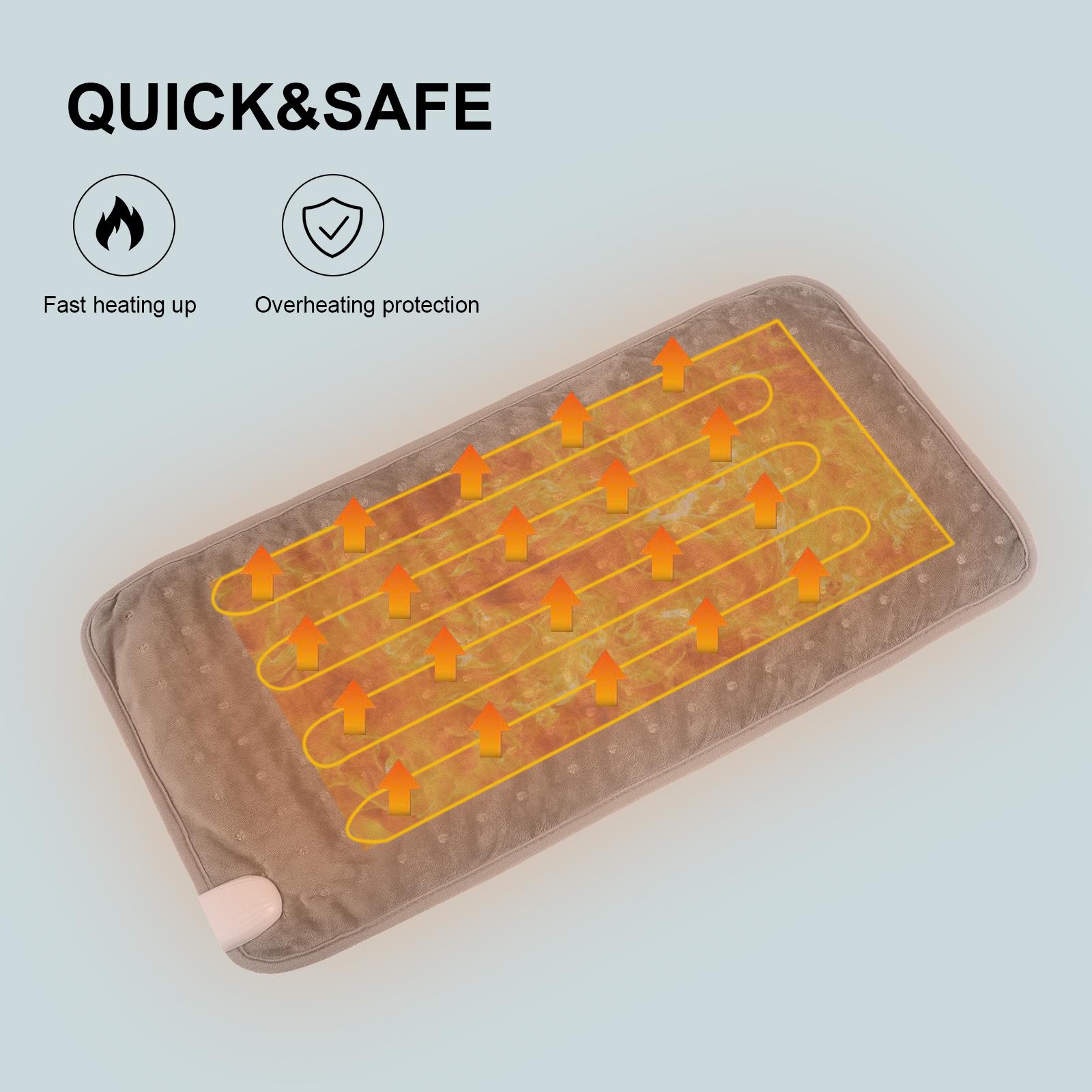 Electric Heated Warmers Washable Electric Heating Pad 6 Heating Settings Cozy Electric Blanket for Feet Hands Back Home Office