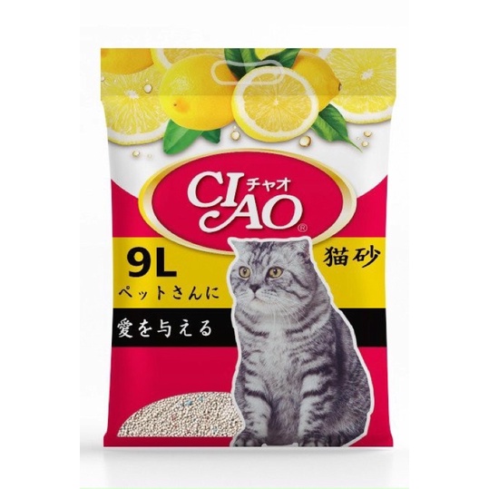 Cát vệ sinh cho mèo Ciao 9L - Cát Nhật cho mèo Nhật thấm hút, vón cục nhanh, ít bụi, khử mùi, diệt khuẩn, thơm dịu