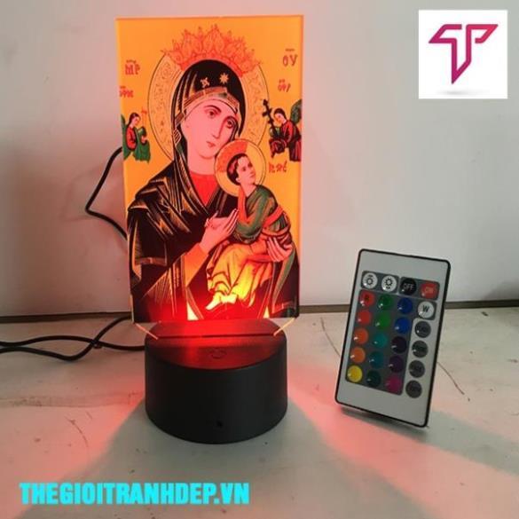 Tranh đức mẹ maria, hình chúa giê su, led 3d, hình led thờ trên xe oto, đồ thờ, tranh công giáo bằng mica nhiều mẫu
