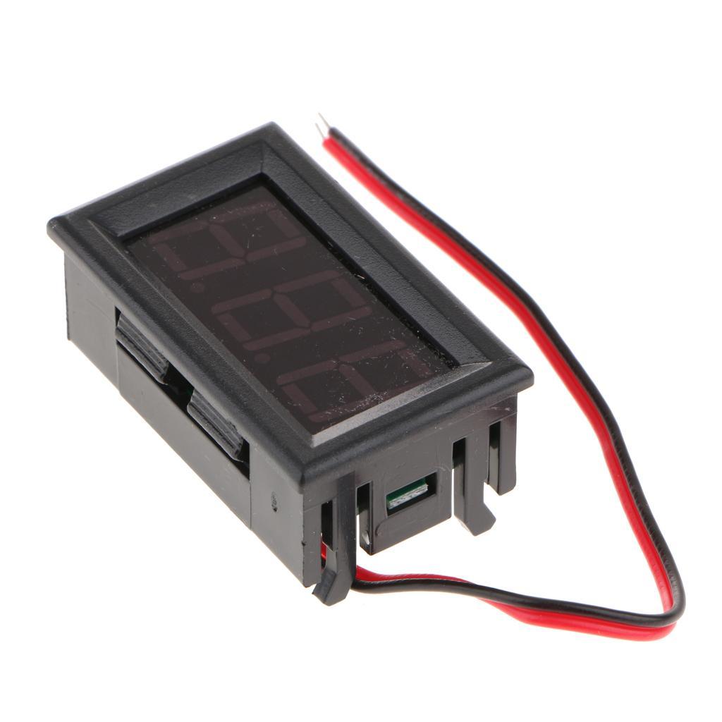 2 Pcs DC 5V-120V Voltmeter LED Panel Digital Voltage Meter Green+Blue 48 x 29 x 22mm