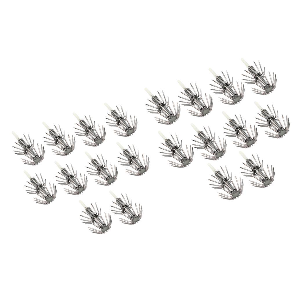 20pcs Glow in Dark Squid Jigs Hook Hard DIY Luminous Squid Octopus Lure Hook