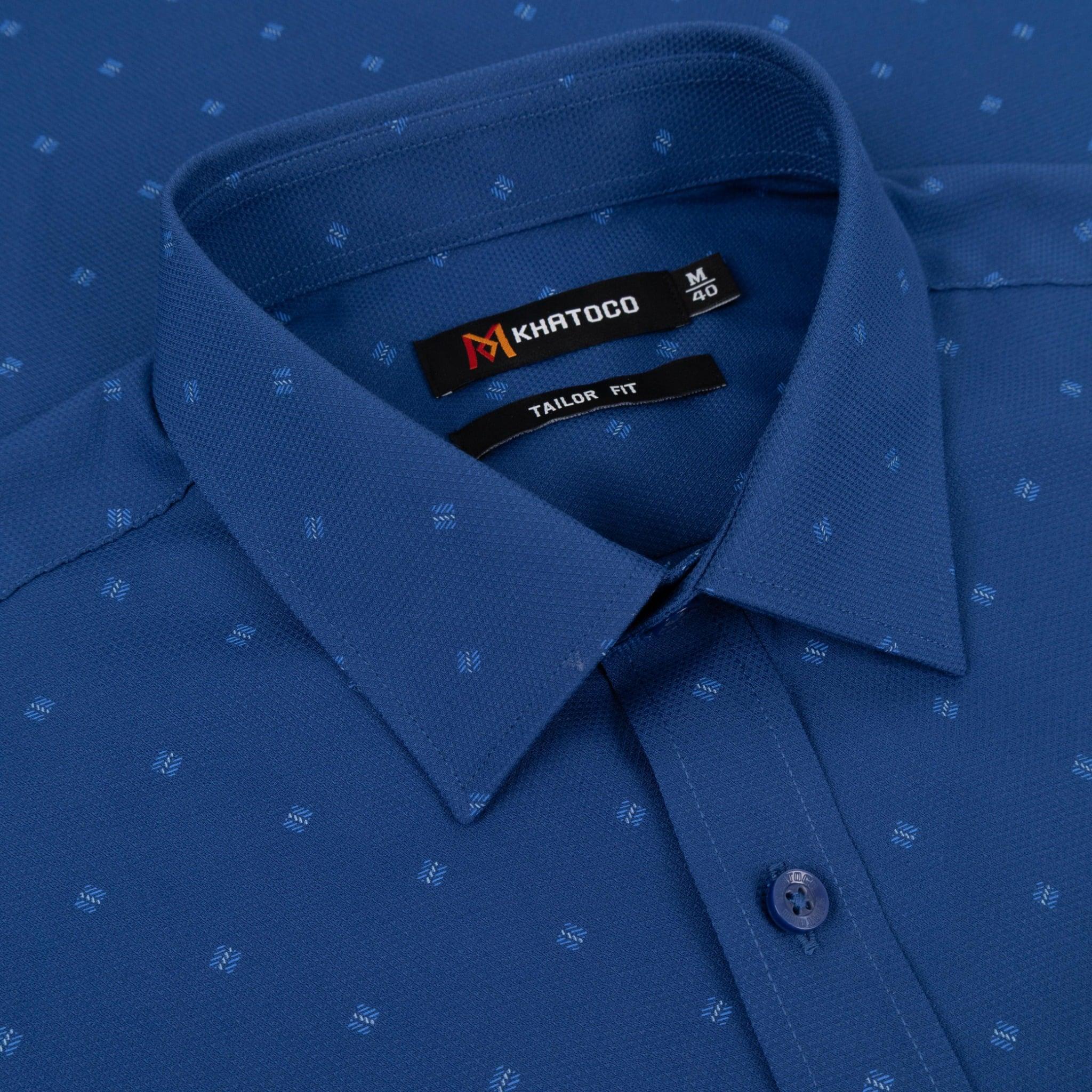 Áo sơ mi nam KHATOCO Tailor Fit dài tay A1MD538T1-CNIN785-2707-D