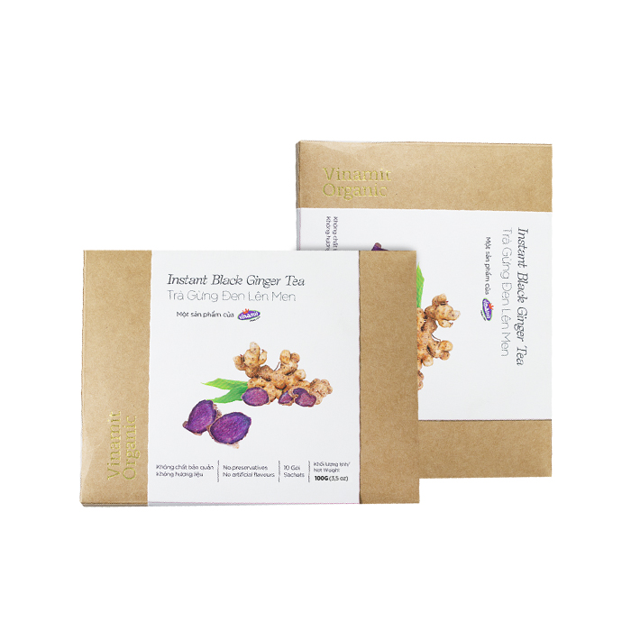 Trà Gừng Đen Lên Men Vinamit Hộp Giấy 50G100G - Hộp 100G 20 Gói