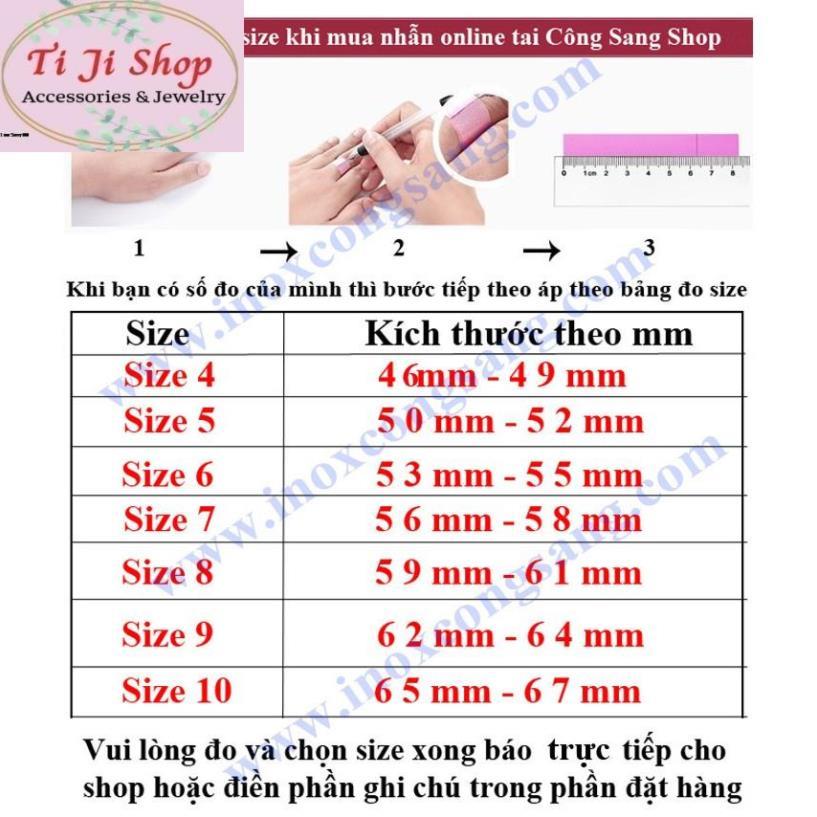 Nhẫn inox nữ Free size hình bông trà