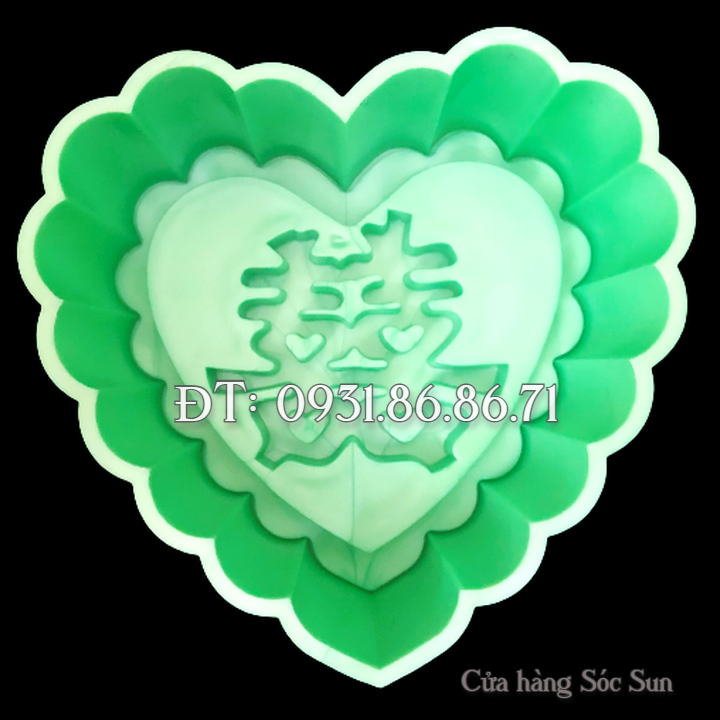 Khuôn ép xôi hình tim Song Hỷ loại 10 cm - Mã số 1383