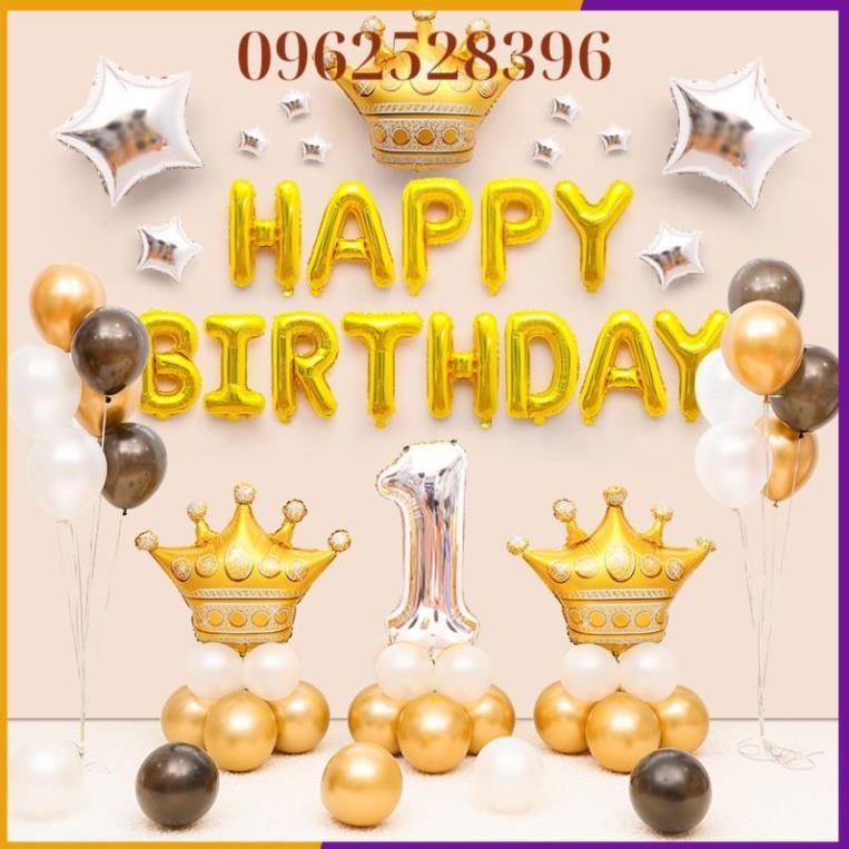 Set Bóng Sinh Nhật Happy Birthday Hoàng Gia