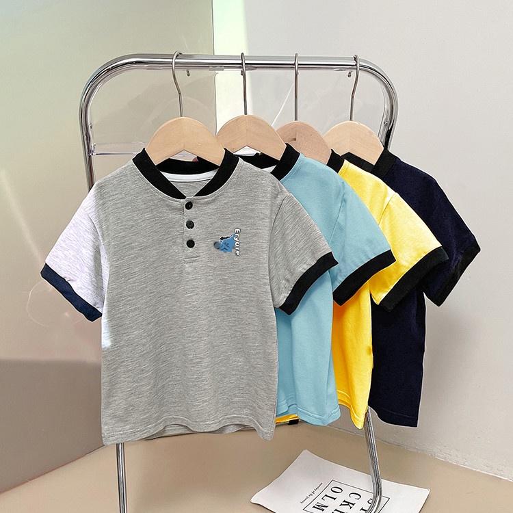 Áo thun polo cho bé trai cổ tàu cotton thoáng mát thêu hoạt hình Magickids Áo có cổ trẻ em đi học đi chơi AO22029