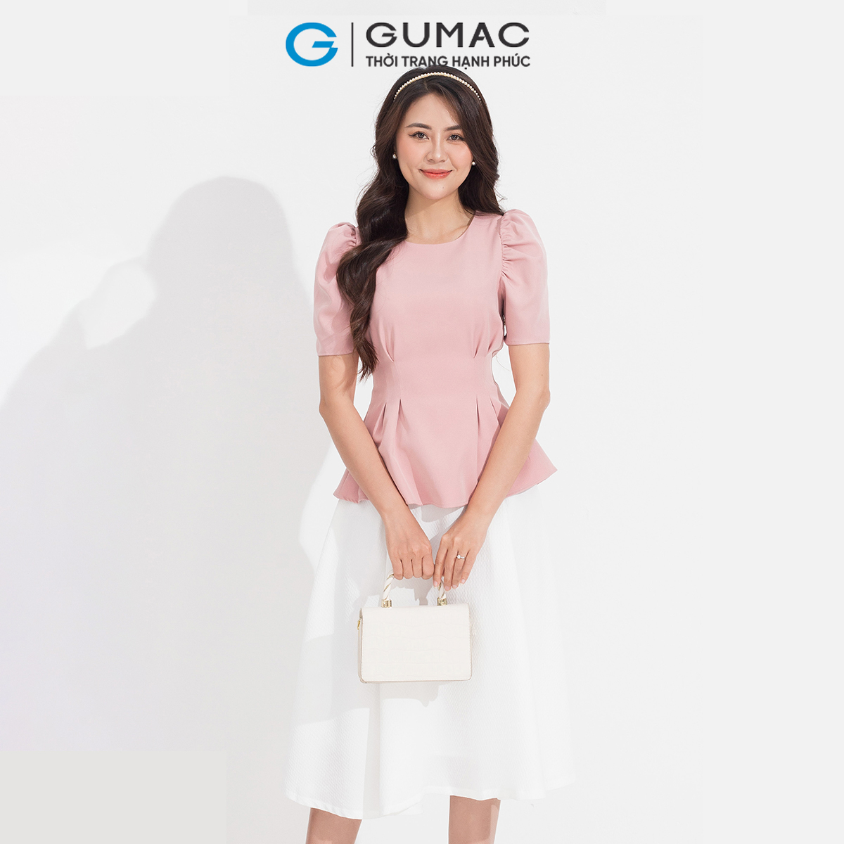 Áo peplum tay nhún GUMAC AD05082