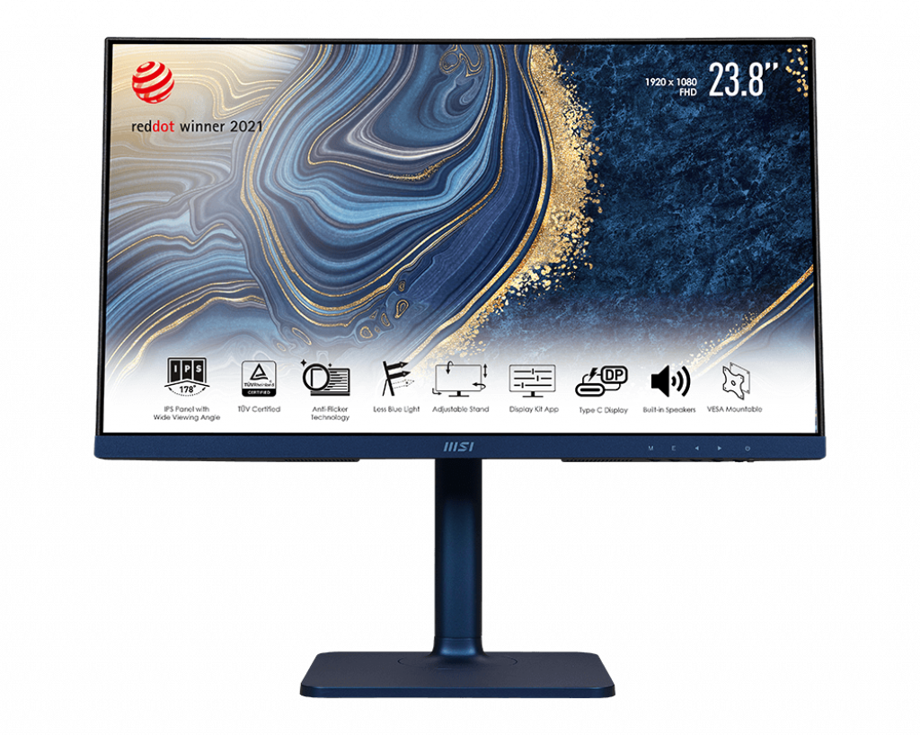 Màn Hình Đồ Họa MSI MD241P Ultramarine 23.8inch IPS/ FullHD/ Loa kép 1W x 2/ 75Hz - Hàng Chính Hãng