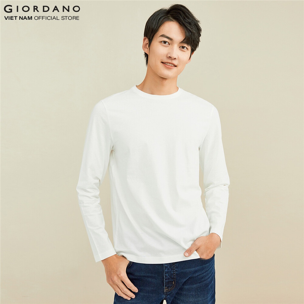 Áo Thun Dài Tay Nam Long-sleeve Tee Giordano 01021701