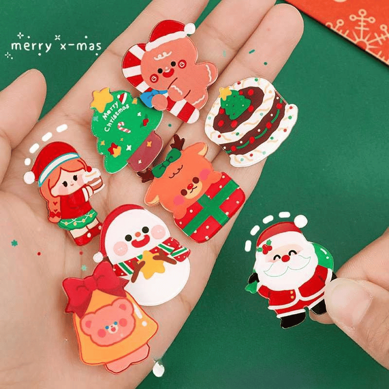 20 Cái Ghim cài Noel dễ thương – Huy hiệu Giáng Sinh trang trí áo, balo, túi xách