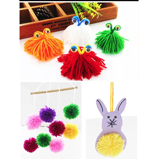 Set 12 cuộn len mix màu để làm đồ handmade, trang trí, làm đồ chơi mầm non