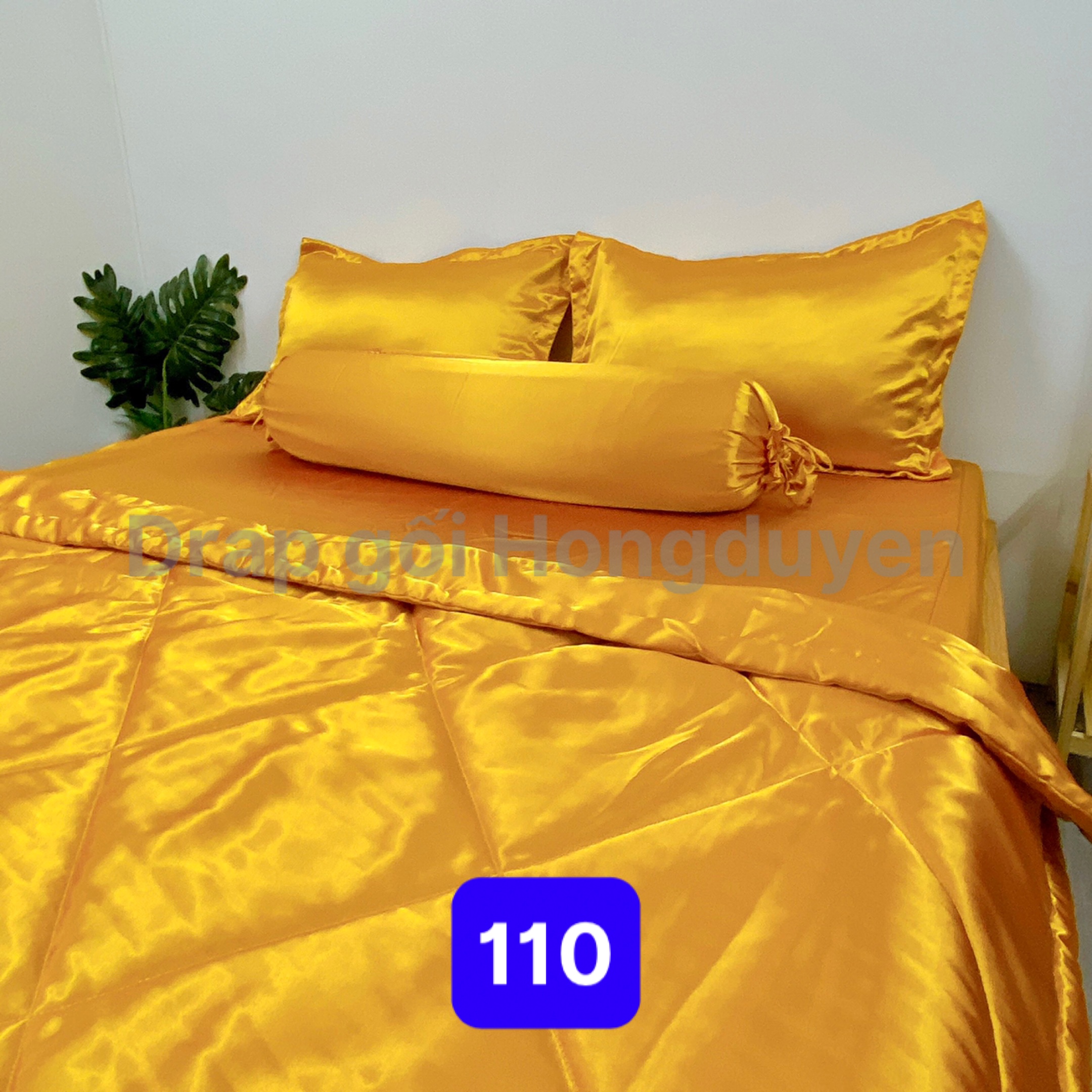 Bộ vỏ gối-ga phi bóng KO MỀN/CHĂN 1m6/1m8 trơn vàng đồng 110. Bộ drap phi bóng 1 màu. Bộ ra phi bóng. Bộ drap phi lụa. Bộ ra phi lụa. Bộ ga phi lụa. Ga giường - drap giường - grap giường - ra giường.