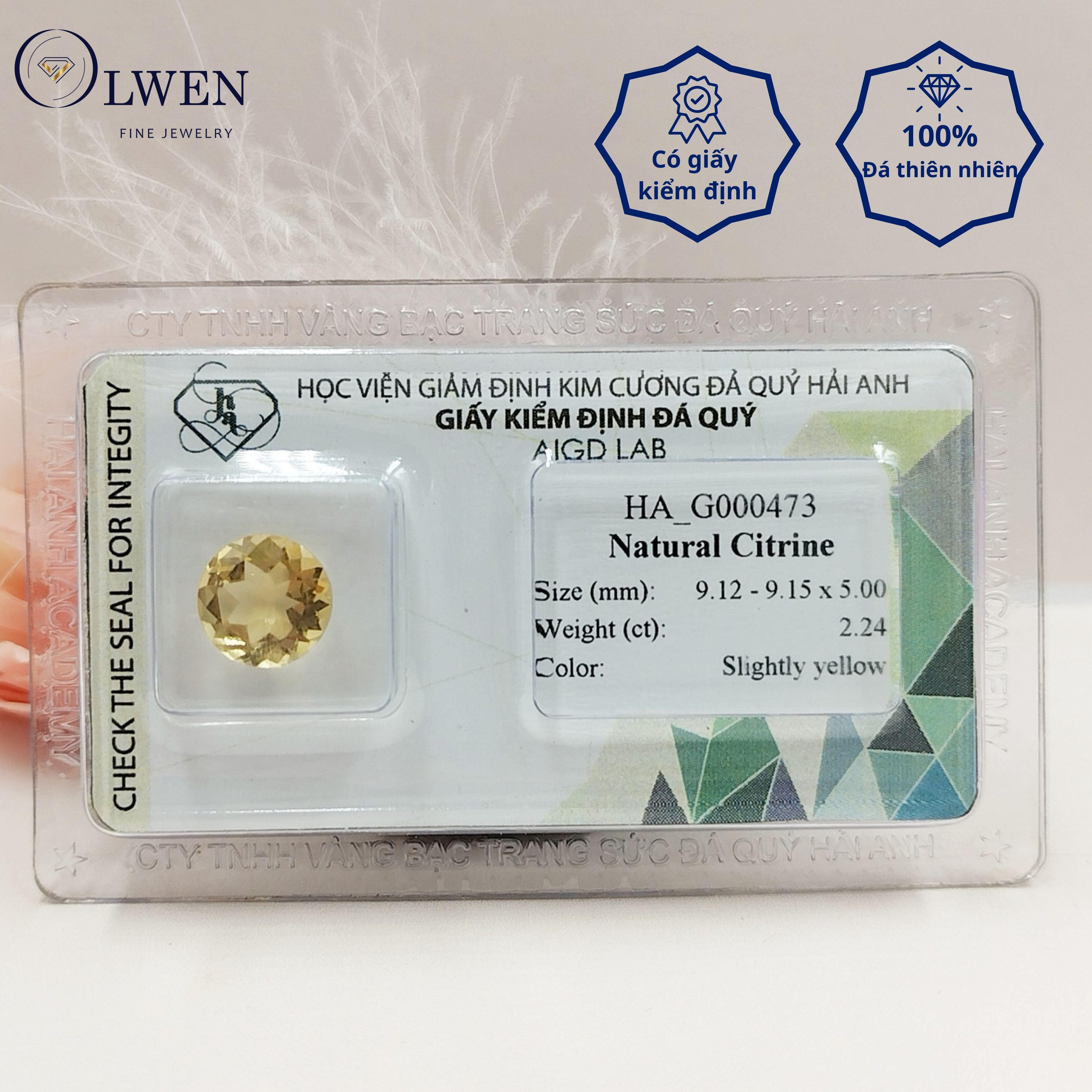 Viên đá thạch anh vàng thiên nhiên HA_G000473
