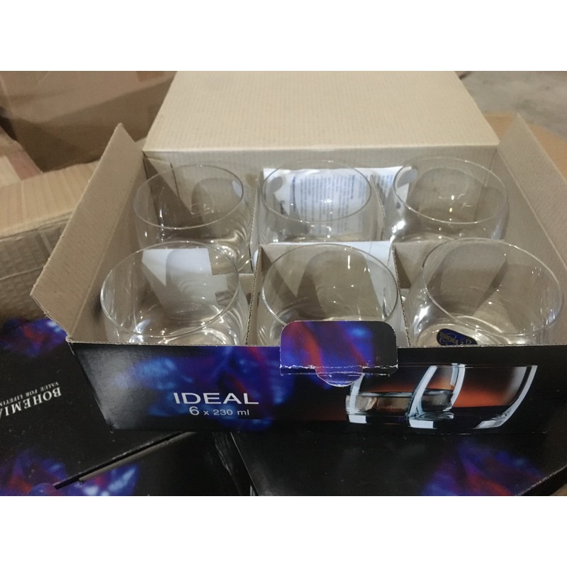 Bộ 6 ly pha lê uống whisky, bia, nước 230 ml tiệp khắc