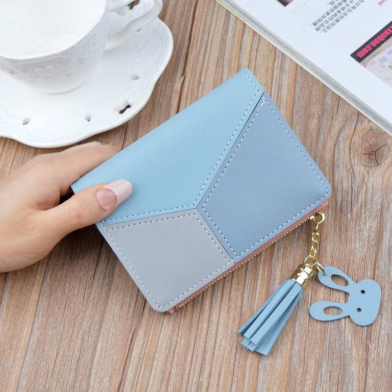 Ví Bóp Nữ Mini Hàn Quốc Da Mềm Phối Màu Đẹp VN07