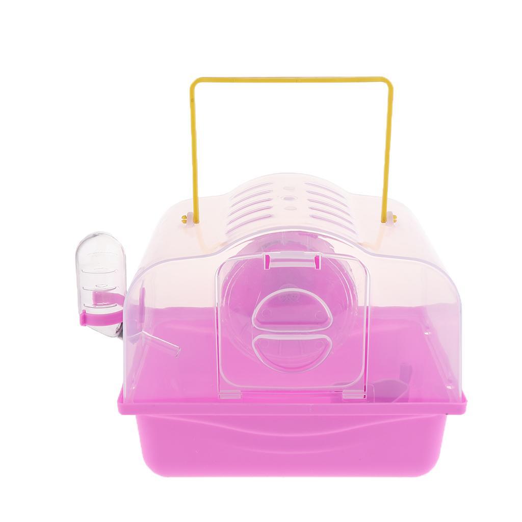 Portable Carrier Hamster Carry Case Cage with Water Bottle Outdoor