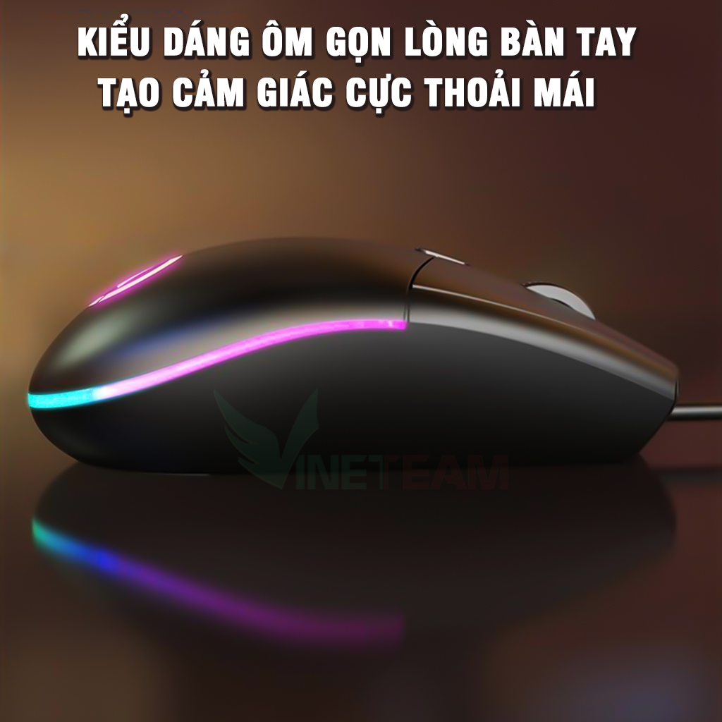 Chuột Máy Tính Chơi Game Vinetteam G3SE Led RGB Nhiều Chế Độ Led Khác Nhau, Chơi Mọi Tựa Game Trên Máy Tính, PC, Laptop - Hàng Chính Hãng