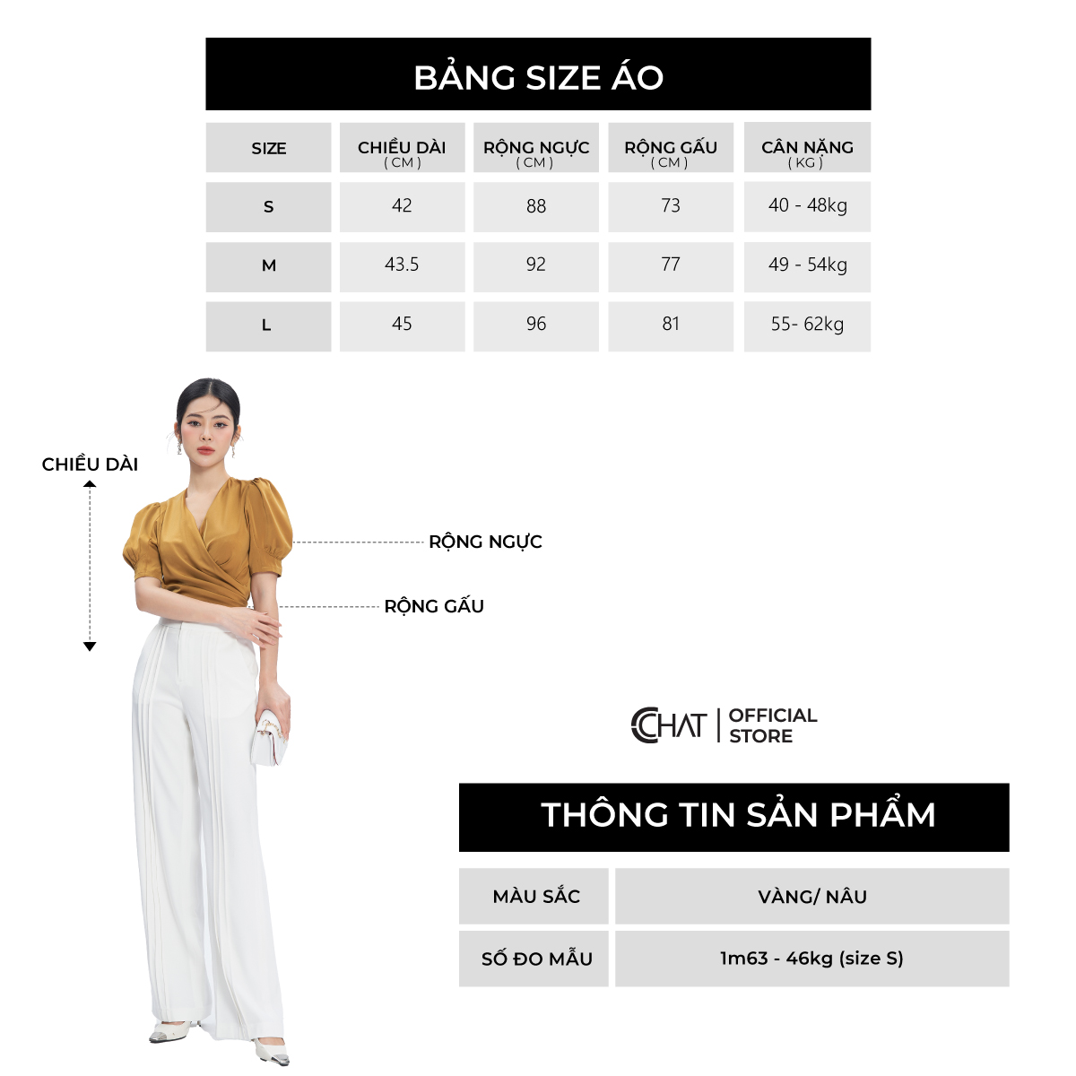 Áo Sơ Mi Nữ  Cổ V Ly Tay Cộc Chất Liệu Lụa Cao Cấp 13ANL2006GT