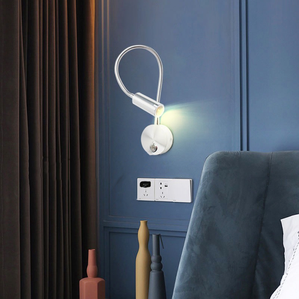 Đèn đọc sách đầu giường LED 3W, Loại gắn tường, Ánh sáng chiếu rọi điểm